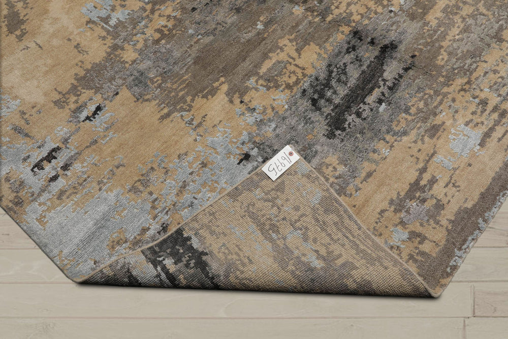8x10 Beige, Tan, Gray Color Hand Knotted Tibetan Wool Modern Oriental Rug
