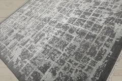 8x10 Tone on Tone Gray, , Color Hand Knotted Tibetan Wool & Silk Modern Oriental Rug