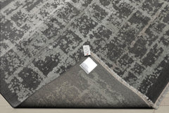 8x10 Tone on Tone Gray, , Color Hand Knotted Tibetan Wool & Silk Modern Oriental Rug