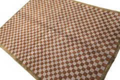5x7 Gray, Brown, Sage Color Hand Knotted Tibetan Wool & Silk Moden & Contemporary Oriental Rug