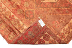 5x8 Rust, Beige, Rose Color Hand Knotted Turkish Oushak Wool Traditional Oriental Rug