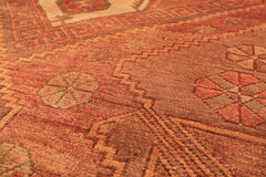 5x8 Rust, Beige, Rose Color Hand Knotted Turkish Oushak Wool Traditional Oriental Rug