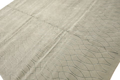 9x12 Tone on Tone Faded Seafoam, , Color Hand Knotted Tibetan Wool & Pure Silk Modern & Contemporay Oriental Rug