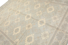 8x10 Seafoam, Gray, Cream Color Hand Knotted Tibetan Wool Transitional Oriental Rug