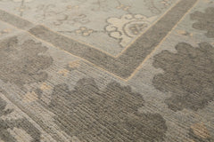 8x10 Seafoam, Gray, Cream Color Hand Knotted Tibetan Wool Transitional Oriental Rug