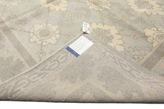 8x10 Seafoam, Gray, Cream Color Hand Knotted Tibetan Wool Transitional Oriental Rug