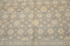 8x10 Gray, Ivory, Slate Color Hand Knotted Tibetan Wool Transitional Oriental Rug