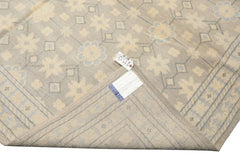 8x10 Gray, Ivory, Slate Color Hand Knotted Tibetan Wool Transitional Oriental Rug