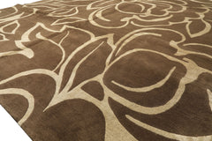8x10 Moss, , Color Hand Knotted Tibetan Wool & Pure Silk Modern & Contemporay Oriental Rug