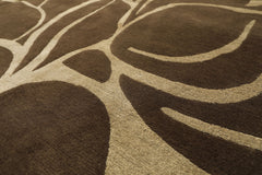 8x10 Moss, , Color Hand Knotted Tibetan Wool & Pure Silk Modern & Contemporay Oriental Rug