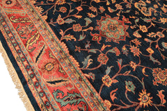 12x18 Navy, Rose, Turquoise Color Hand Knotted Indo Oushak Wool Traditional Oriental Rug