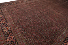 12x18 Black, Rose, Red Color Hand Knotted Sino Persian Wool & Silk Traditional Oriental Rug