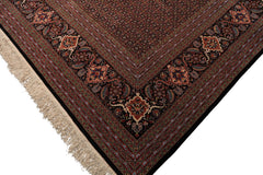 12x18 Black, Rose, Red Color Hand Knotted Sino Persian Wool & Silk Traditional Oriental Rug