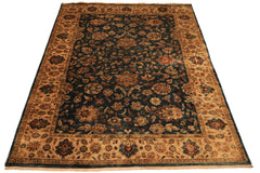 Palace Teal, Beige, Gold Color Hand Knotted Agra New Zealand Wool Traditional Oriental Rug