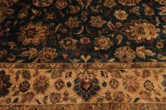 Palace Teal, Beige, Gold Color Hand Knotted Agra New Zealand Wool Traditional Oriental Rug
