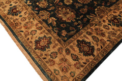 Palace Teal, Beige, Gold Color Hand Knotted Agra New Zealand Wool Traditional Oriental Rug