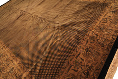 12x18 Black, Gold, Sage Color Hand Knotted Indo Persian New Zealand Wool Transitional Oriental Rug