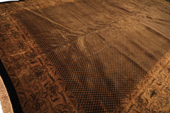 12x18 Black, Gold, Sage Color Hand Knotted Indo Persian New Zealand Wool Transitional Oriental Rug