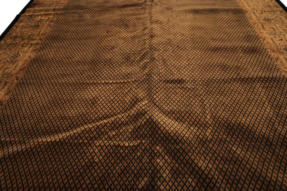 12x18 Black, Gold, Sage Color Hand Knotted Indo Persian New Zealand Wool Transitional Oriental Rug