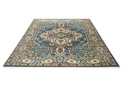 8x10 Teal
, Ivory, Peach
Color Hand Knotted Oushak Wool Traditional Oriental Rug