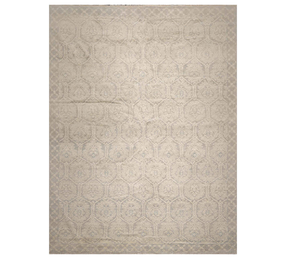 10x14 Gray, Beige, Slate Color Hand Knotted Oushak 100% Wool Transitional Oriental Rug