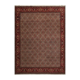 8x11 Ivory, Rose, Black Color Hand Knotted Bidjar 100% Wool Traditional Oriental Rug