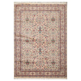6x9 Cream, Peach, Maroon Color Hand Knotted Pak Persian 100% Wool Traditional Oriental Rug