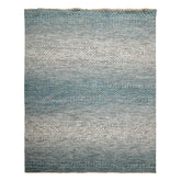 8x10 Cream, Aqua, Gray Color Hand Knotted 100% Wool Modern Oriental Rug