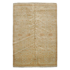 5x8 Moss, Gold, Brown Color Hand Knotted 100% Wool Transitional Oriental Rug
