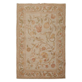 6x9 Beige, Tan, Light Gold Color Hand Knotted 100% Wool Traditional Oriental Rug