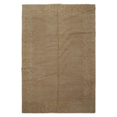 6x9 Tone on Tone Beige, , Color Hand Knotted Wool & Silk Modern Oriental Rug