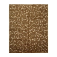 8x10 Brown, Gold, Gray Color Hand Knotted Wool & Silk Traditional Oriental Rug