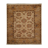 8x10 Beige, Caramel, Brown Color Hand Knotted Turkish Oushak 100% Wool Traditional Oriental Rug