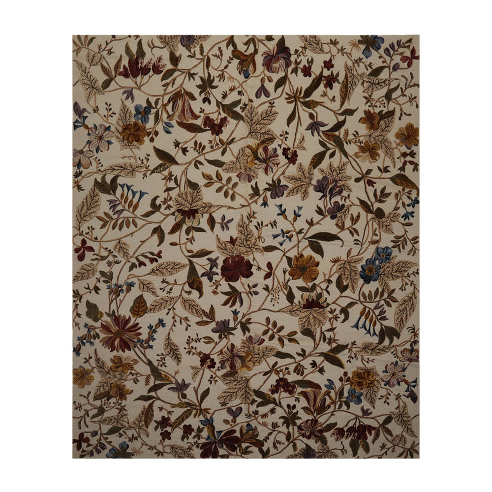 8x10 Beige, Rust, Green Color Hand Knotted 100% Wool Transitional Oriental Rug