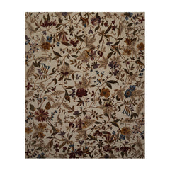 8x10 Beige, Rust, Green Color Hand Knotted 100% Wool Transitional Oriental Rug