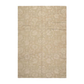 6x9 Beige Tone On Tone, , Color Hand Knotted Wool & Silk Transitional Oriental Rug