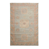 6x9 Mint, Blush, Ivory Color Hand Knotted Afghan Oushak 100% Wool Traditional Oriental Rug