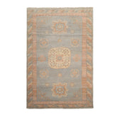 6x9 Mint, Blush, Ivory Color Hand Knotted Afghan Oushak 100% Wool Traditional Oriental Rug