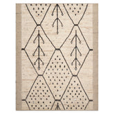 5x7 Beige, Charcoal, Color Hand Knotted Afghan Moroccan 100% Wool Modern Oriental Rug