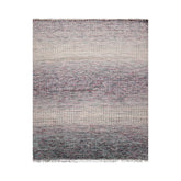 8x10 Beige, Lavander, Gray Color Hand Knotted Wool & Bamboo Silk Modern Oriental Rug