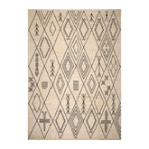 Palace Ivory, Black, Color Hand Knotted Afghan Moroccan wool Modern & Contemporary Oriental Rug