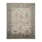 Multi Size Gray Beige Teal Color Hand Knotted Oushak Wool Traditional Oriental Rug