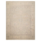 9x12 Moss, Beige, Blush Color Hand Knotted Afghan Oushak Wool Traditional Oriental Rug