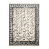 Multi Size Ivory Gray Charcoal Color Hand Knotted Oushak Wool Traditional Oriental Rug