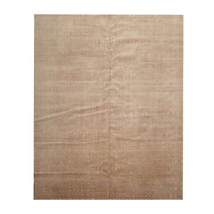 8x10 Tan, Brown, Color Hand Knotted 100% Wool Modern Oriental Rug