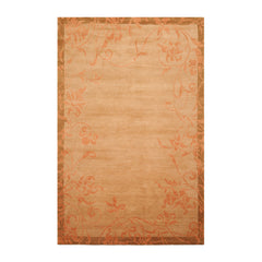 5x8 Maple, Pale Peach, mossy gold Color Hand Knotted Tibetan 100% Wool Traditional Oriental Rug
