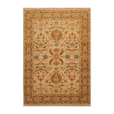 6x9 Beige, Brown, Turquoise Color Hand Knotted Sultanabad 100% Wool Traditional Oriental Rug