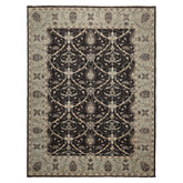 9x12 Black, Charcoal, Mint Color Hand Knotted Agra 100% wool Traditional Oriental Rug