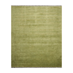 Multi Size Green Color Hand Knotted Wool Modern Oriental Rug