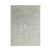 Multi Size Slate Gray Beige Color Hand Knotted Afghan Oushak Wool Traditional Oriental Rug